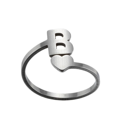 1 Piece Fashion Letter Titanium Steel Plating Open Ring