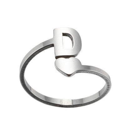 1 Piece Fashion Letter Titanium Steel Plating Open Ring