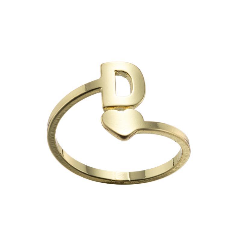 1 Piece Fashion Letter Titanium Steel Plating Open Ring