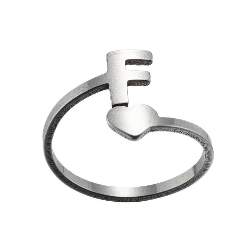 1 Piece Fashion Letter Titanium Steel Plating Open Ring