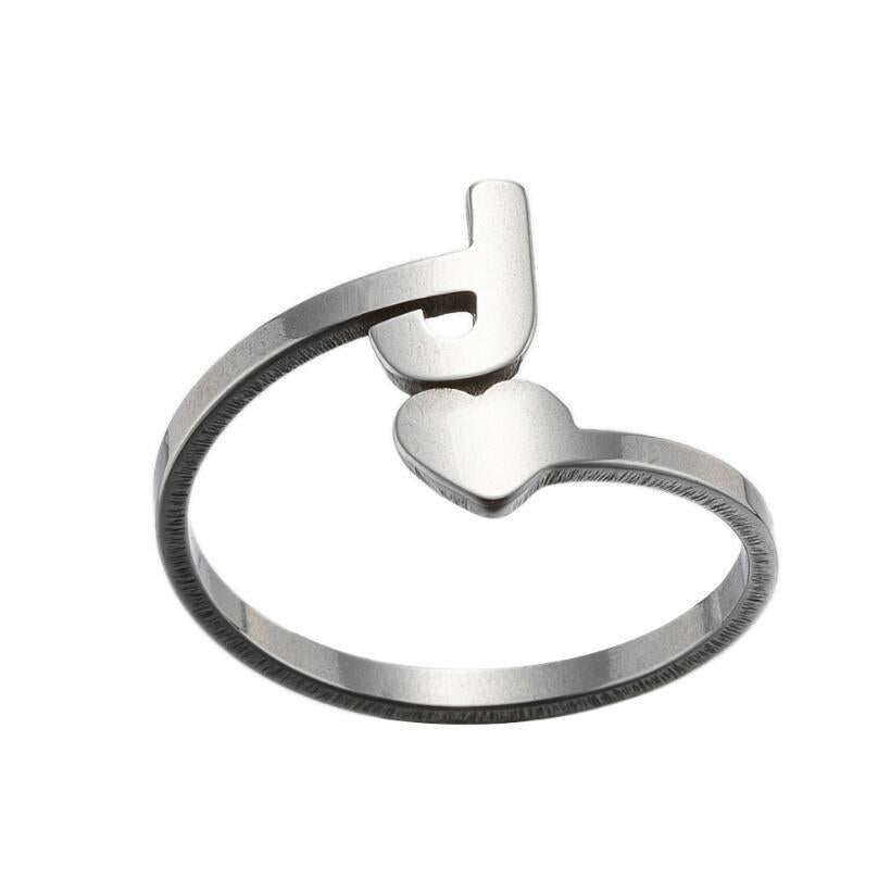 1 Piece Fashion Letter Titanium Steel Plating Open Ring