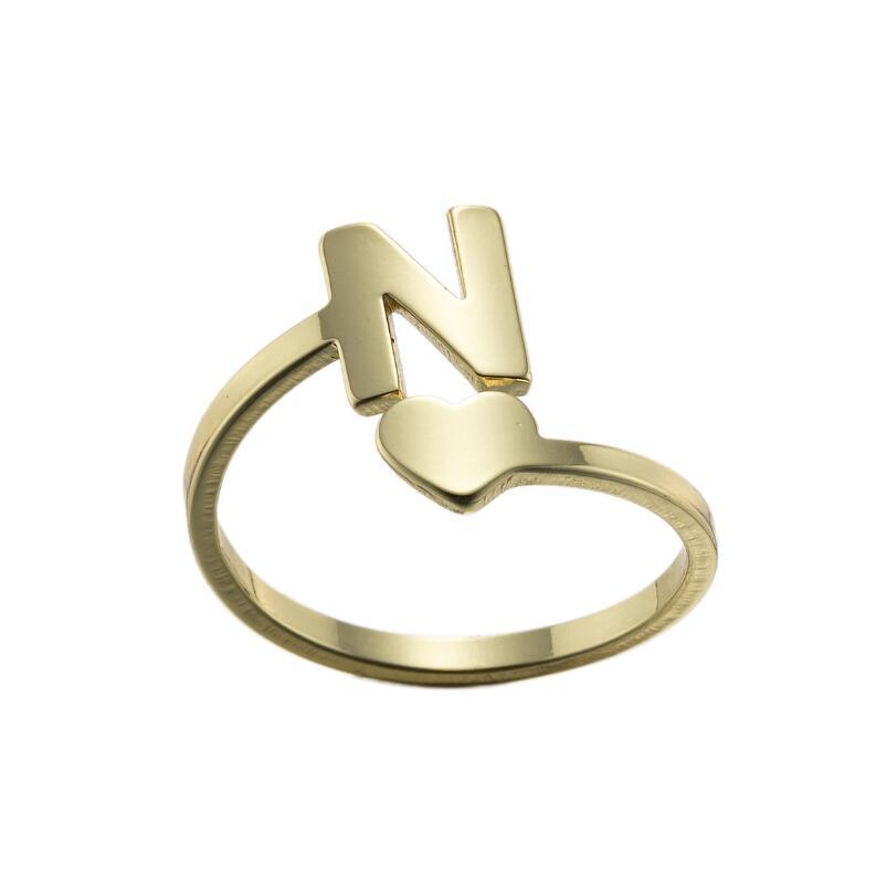 1 Piece Fashion Letter Titanium Steel Plating Open Ring