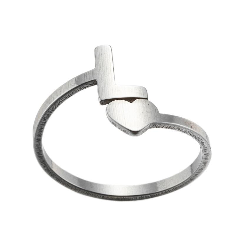 1 Piece Fashion Letter Titanium Steel Plating Open Ring