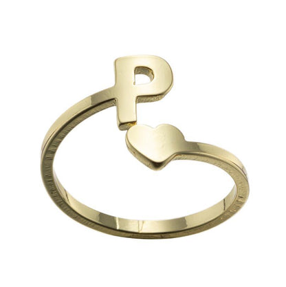 1 Piece Fashion Letter Titanium Steel Plating Open Ring