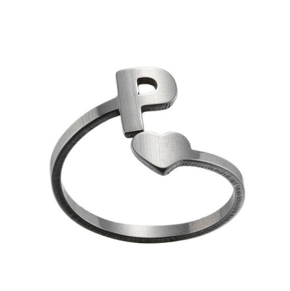 1 Piece Fashion Letter Titanium Steel Plating Open Ring