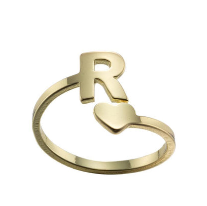 1 Piece Fashion Letter Titanium Steel Plating Open Ring