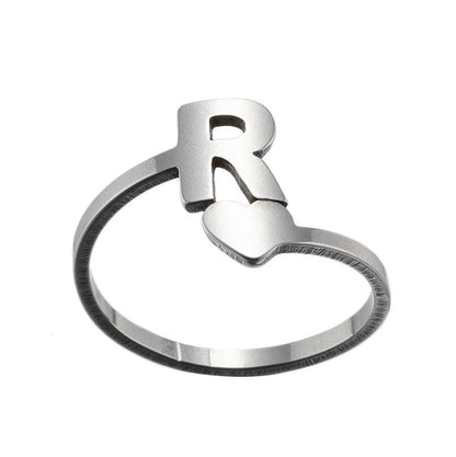 1 Piece Fashion Letter Titanium Steel Plating Open Ring