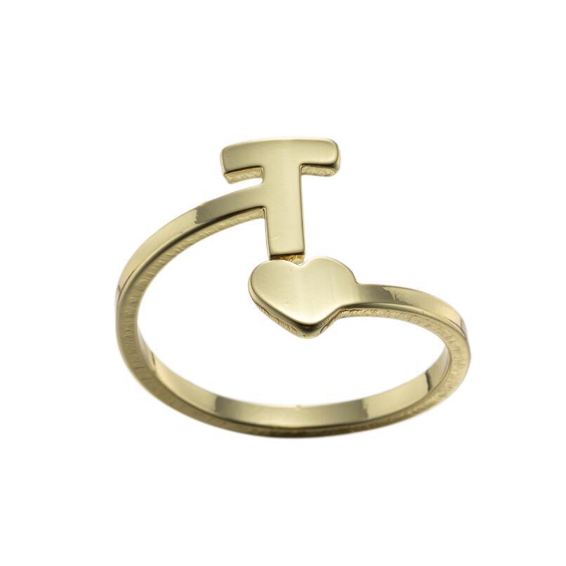 1 Piece Fashion Letter Titanium Steel Plating Open Ring