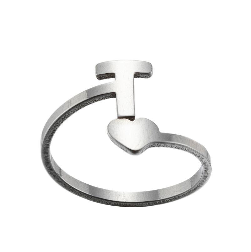 1 Piece Fashion Letter Titanium Steel Plating Open Ring