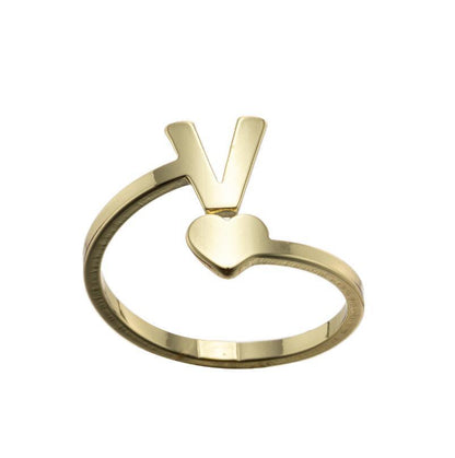 1 Piece Fashion Letter Titanium Steel Plating Open Ring