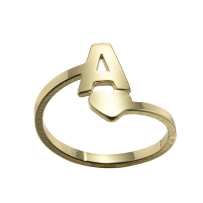 1 Piece Fashion Letter Titanium Steel Plating Open Ring