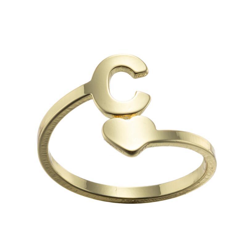 1 Piece Fashion Letter Titanium Steel Plating Open Ring