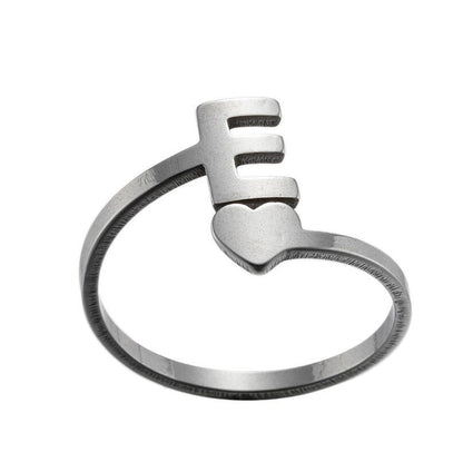 1 Piece Fashion Letter Titanium Steel Plating Open Ring