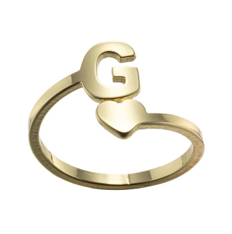 1 Piece Fashion Letter Titanium Steel Plating Open Ring