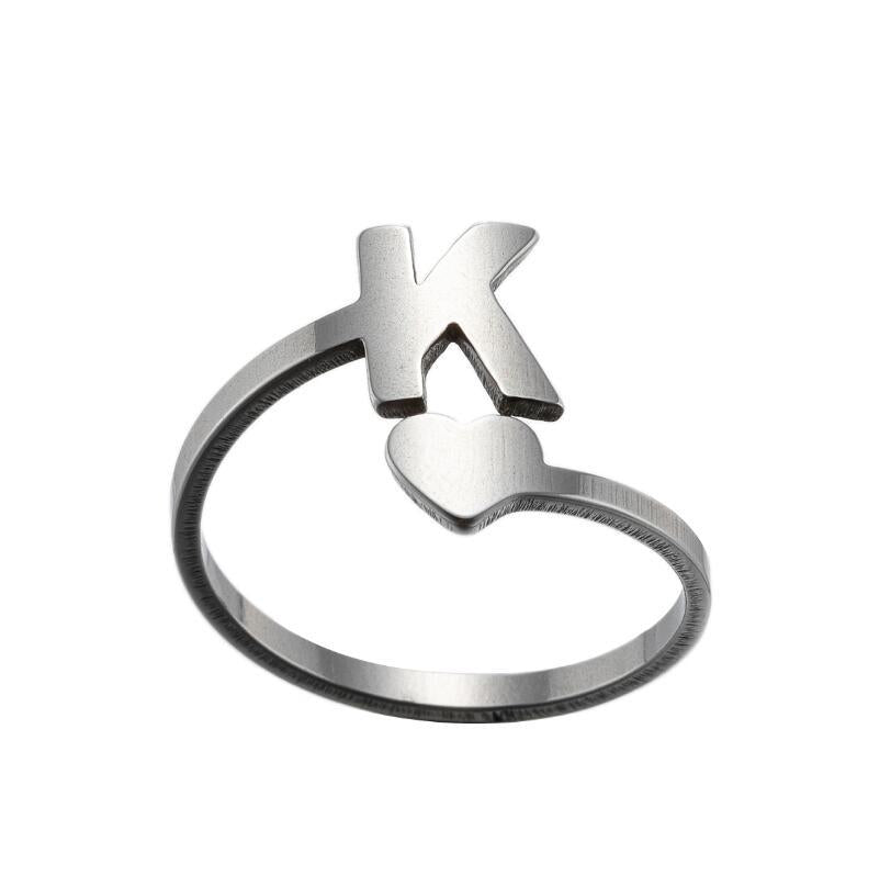 1 Piece Fashion Letter Titanium Steel Plating Open Ring