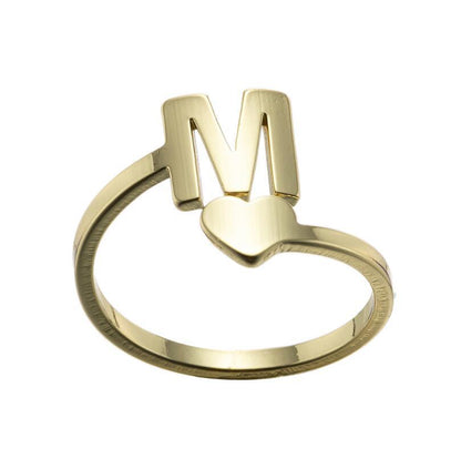 1 Piece Fashion Letter Titanium Steel Plating Open Ring