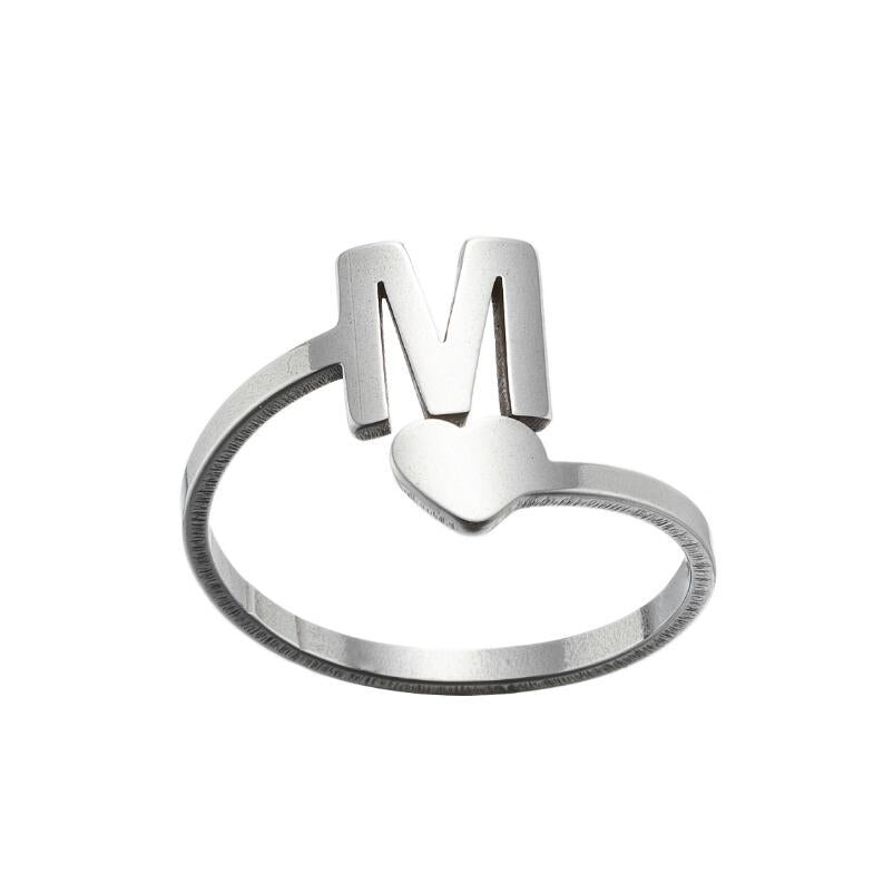 1 Piece Fashion Letter Titanium Steel Plating Open Ring