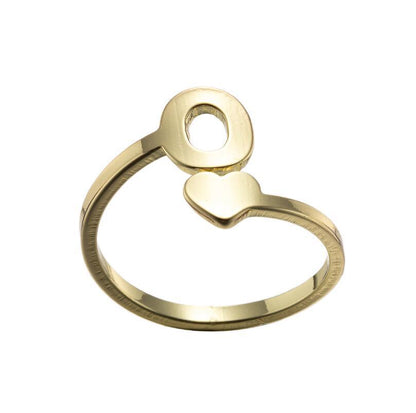 1 Piece Fashion Letter Titanium Steel Plating Open Ring