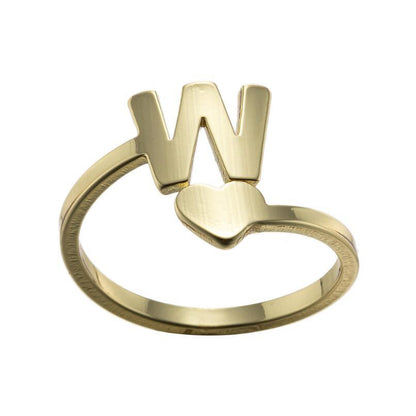 1 Piece Fashion Letter Titanium Steel Plating Open Ring