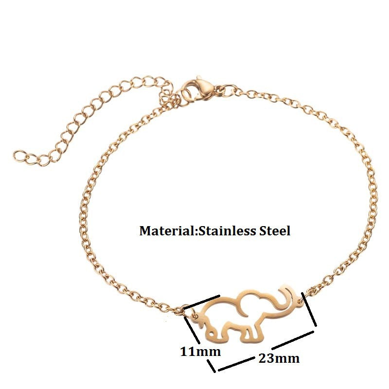 1 Piece Fashion Elephant Stainless Steel Plating Bracelets