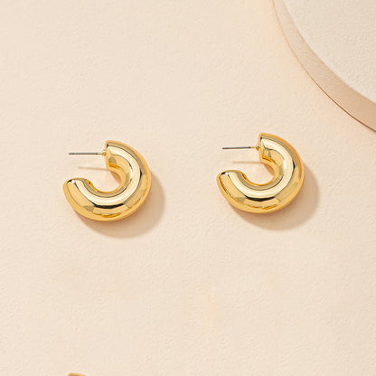 1 Pair Fashion Round Alloy Plating Alloy Women's Ear Studs