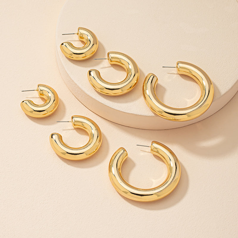 1 Pair Fashion Round Alloy Plating Alloy Women's Ear Studs