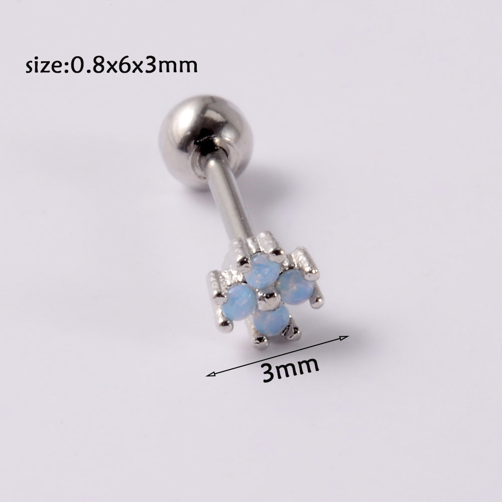 1 Piece Simple Style Moon Bow Knot 304 Stainless Steel Resin Copper Ear Studs