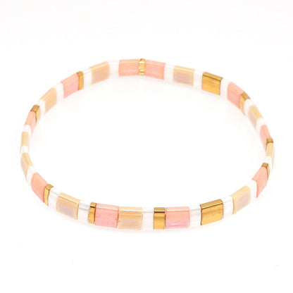 1 Piece Casual Geometric Glass Bead Knitting Women's Bracelets