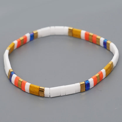 1 Piece Casual Geometric Glass Bead Knitting Women's Bracelets