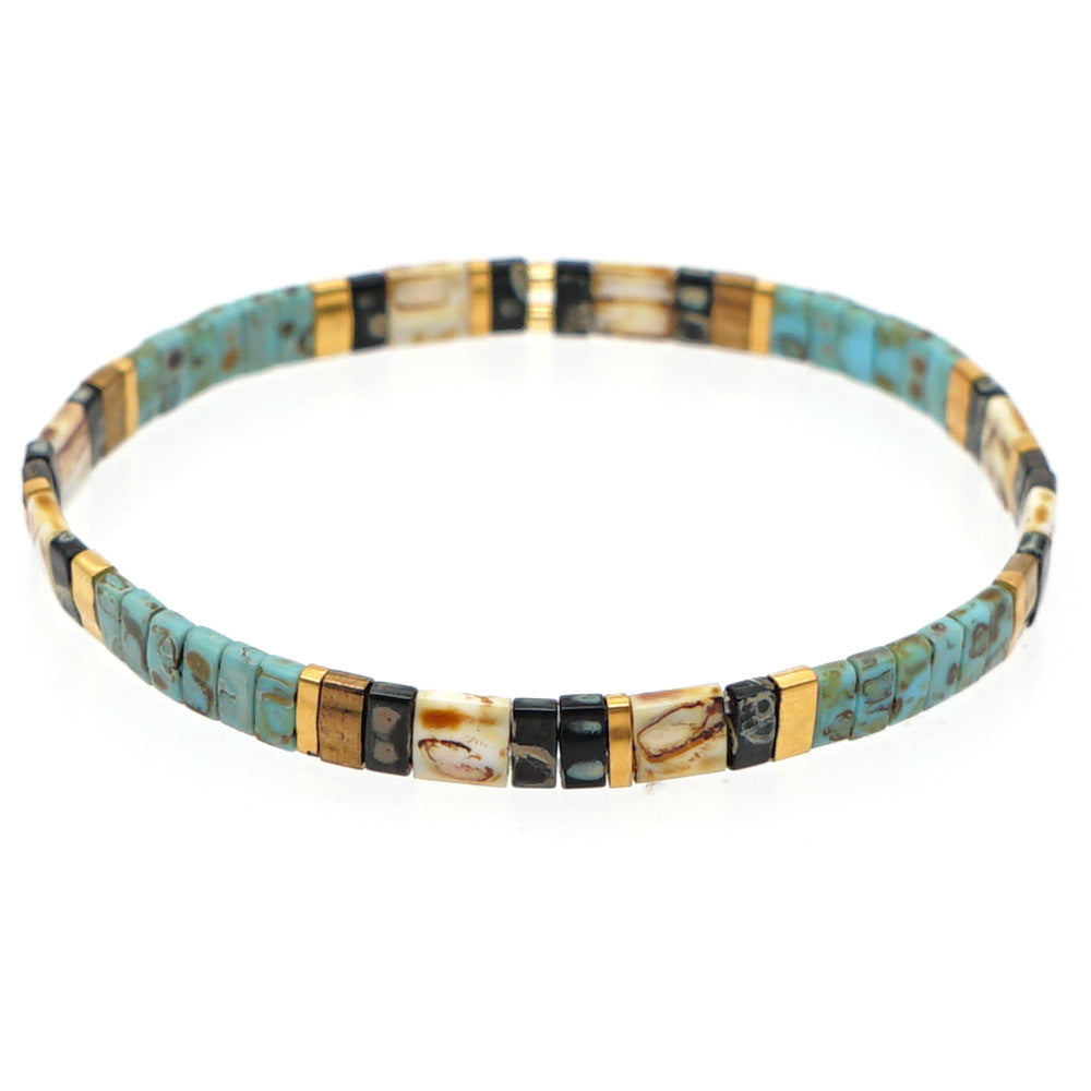 1 Piece Casual Geometric Glass Bead Knitting Women's Bracelets