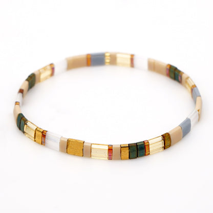 1 Piece Casual Geometric Glass Bead Knitting Women's Bracelets