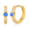 Fashion Geometric Copper Inlay Artificial Gemstones Zircon Hoop Earrings Sleeper Earrings  1 Pair