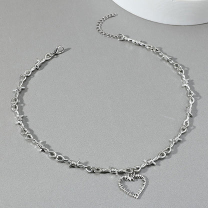 Fashion Heart Shape Alloy Plating Unisex Pendant Necklace