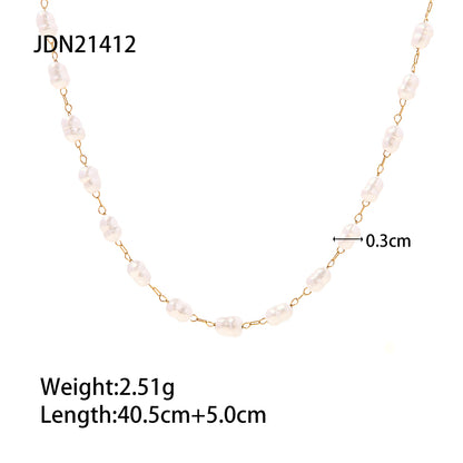 Fashion Geometric Titanium Steel Plating 18k Gold Plated Necklace