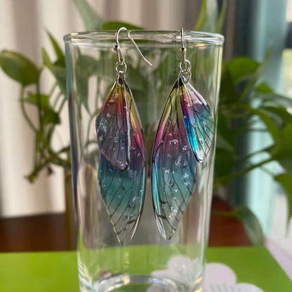 1 Pair Simple Style Wings Copper Epoxy Women'S Drop Earrings