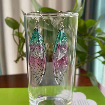 1 Pair Simple Style Wings Copper Epoxy Women'S Drop Earrings