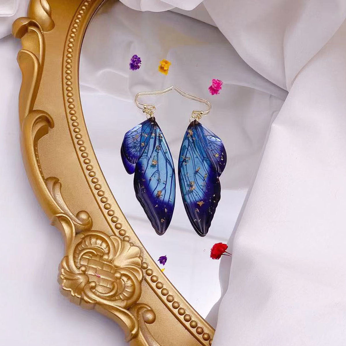 1 Pair Simple Style Wings Copper Epoxy Women'S Drop Earrings