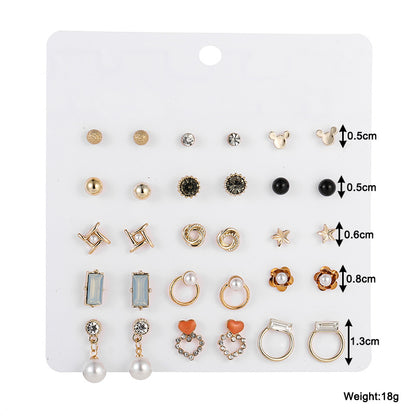 Korean Stud Earrings Set New Earrings Temperament Fashion Earrings Retro Combination Earrings  Wholesale Gooddiy