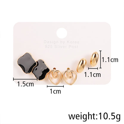 1 Set Ins Style Fashion Heart Shape Alloy Plating Women's Ear Studs