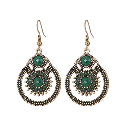 1 Pair Ethnic Style Sun Alloy Plating Inlay Beads Women's Drop Earrings