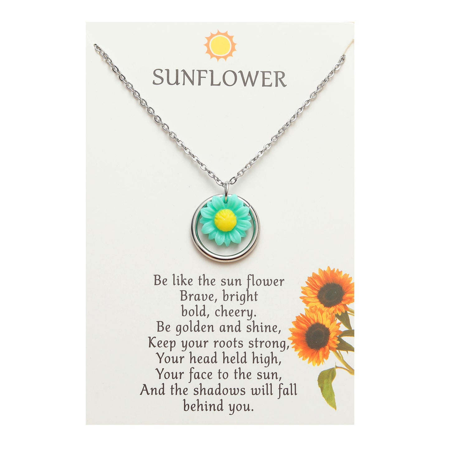 Fashion Sunflower Stainless Steel Polishing Pendant Necklace 1 Piece