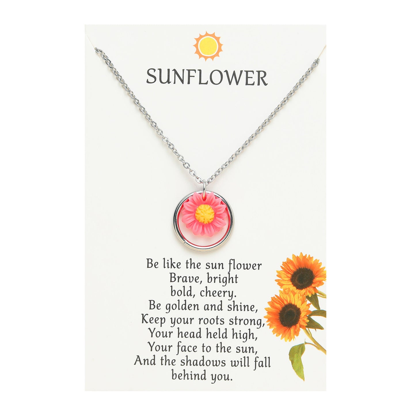 Fashion Sunflower Stainless Steel Polishing Pendant Necklace 1 Piece