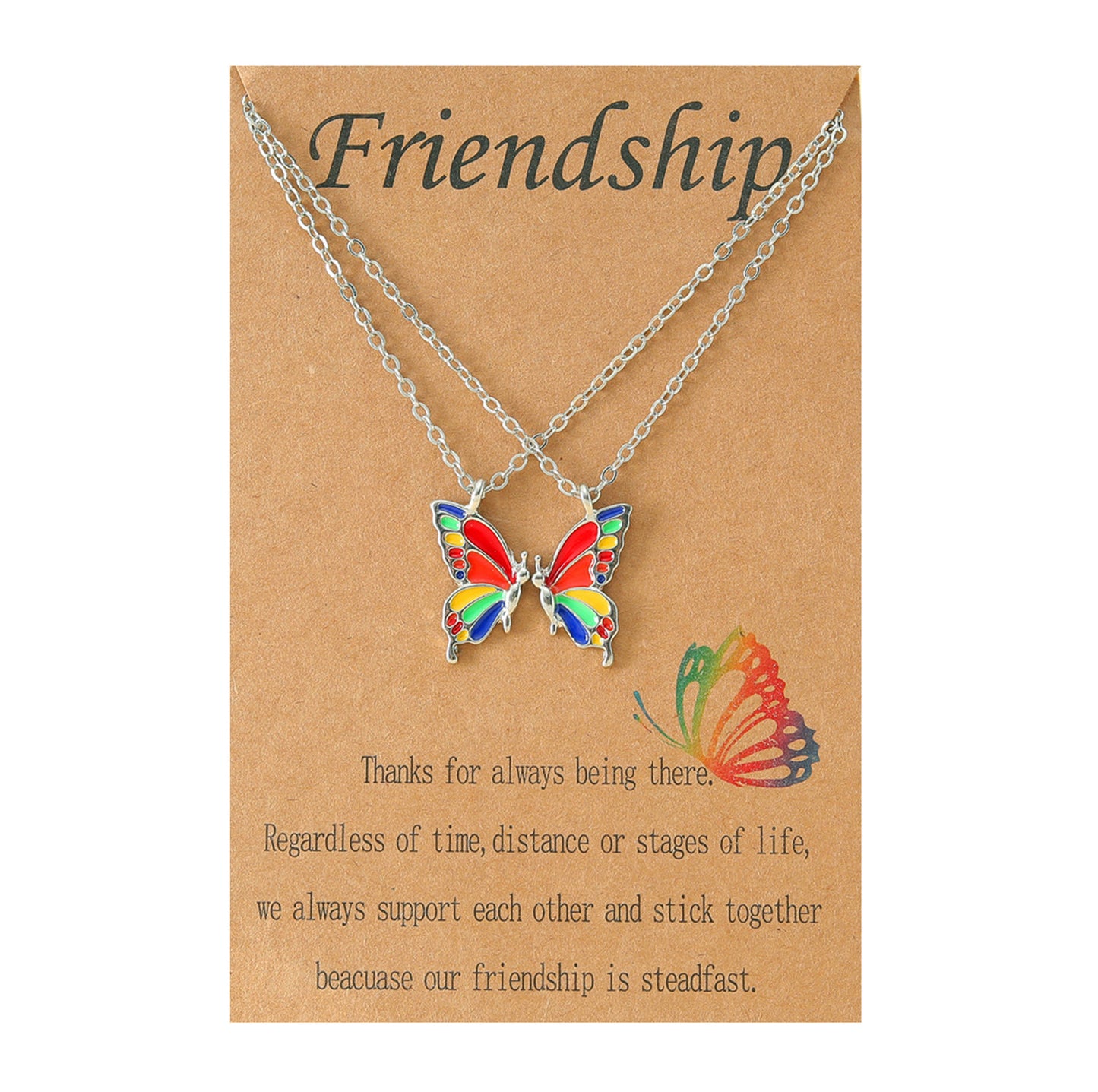 2 Pieces Simple Style Butterfly Alloy Enamel Women's Pendant Necklace