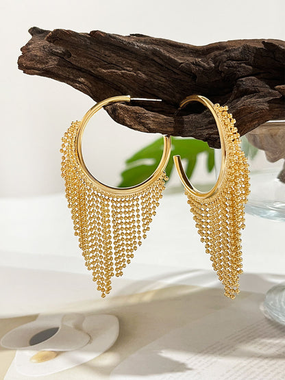 Fashion Tassel Copper Plating Drop Earrings 1 Pair