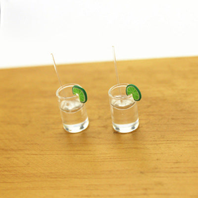 Cute Lemon Resin Women's Ear Studs