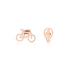 Fashion Hot Air Balloon Bicycle Titanium Steel Plating Ear Studs 1 Pair