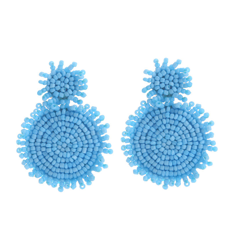 1 Pair Bohemian Geometric Beaded Women's Drop Earrings