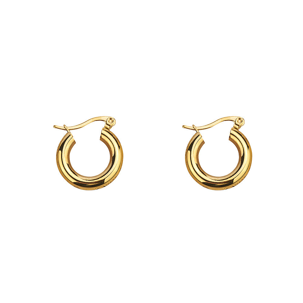 1 Pair Retro Classic Style Commute Circle Plating Titanium Steel 18k Gold Plated Earrings