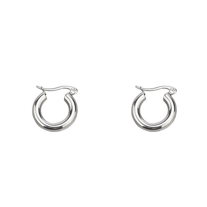 Simple Style U Shape Titanium Steel Plating Hoop Earrings 1 Pair