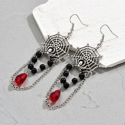 1 Pair Fashion Spider Web Artificial Gemstones Alloy Plating Women's Drop Earrings